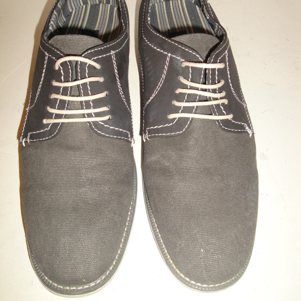 MADDEN "M-TARO" GRAY CANVAS MENS SHOES, SIZE 10.5 M